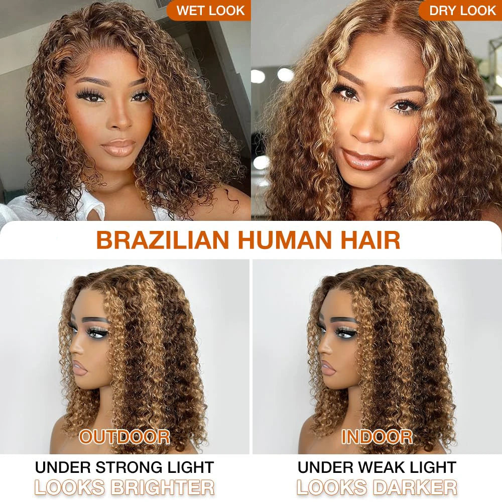 Inksoda Glueless Deep Wave HD Lace Front Wig Brazilian Hair