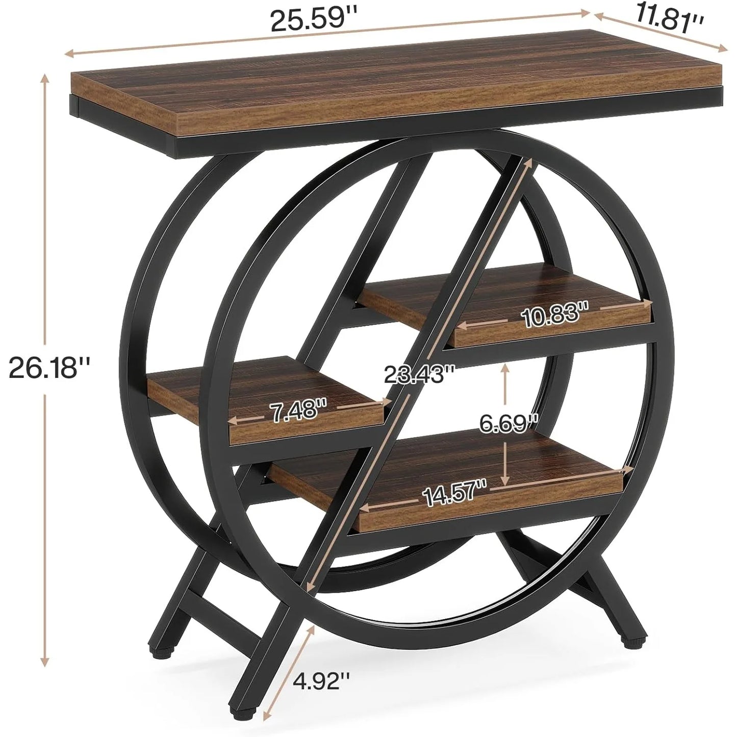 Little Tree 3-Tier Narrow Side Table With Storage