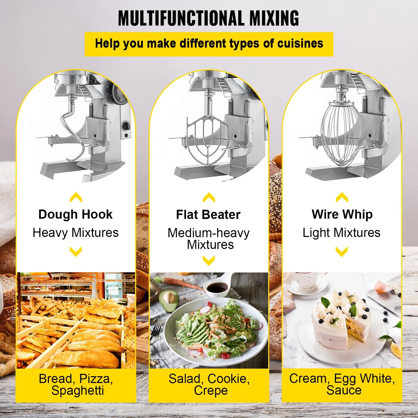 SucceBuy Electric Dough Machine Stainless Steel Mixer