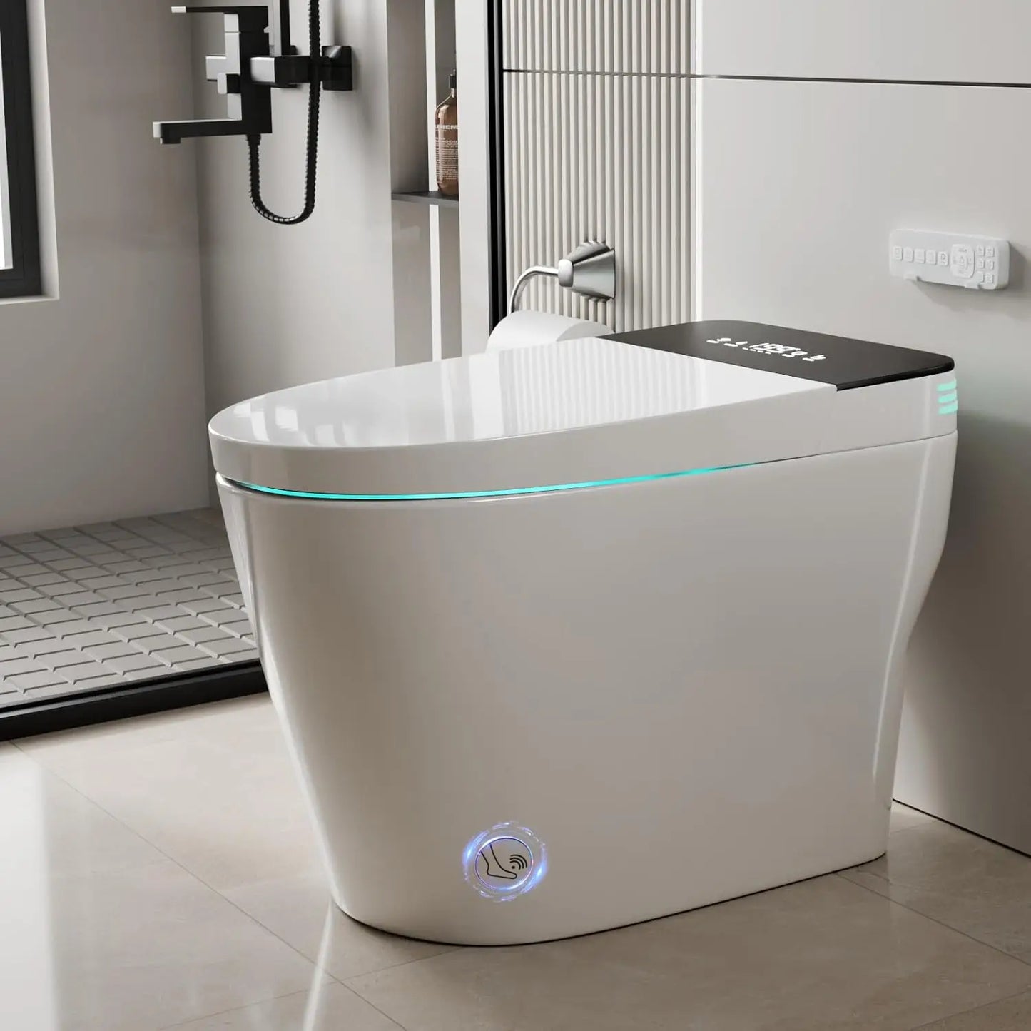 Elongated Tankless Smart Toilet With Bidet And Automatic Flush
