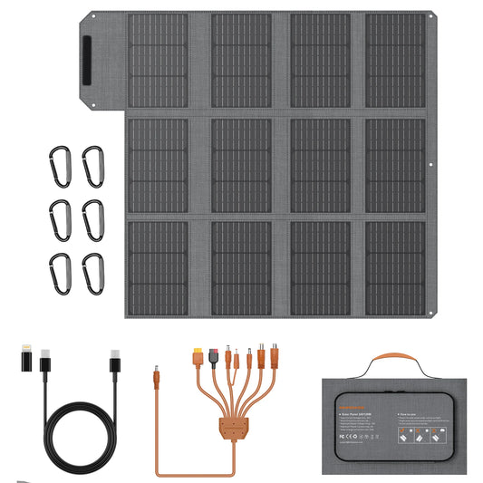 MHPOWOS 120W/40W Foldable Solar Panel Charger for Power Stations