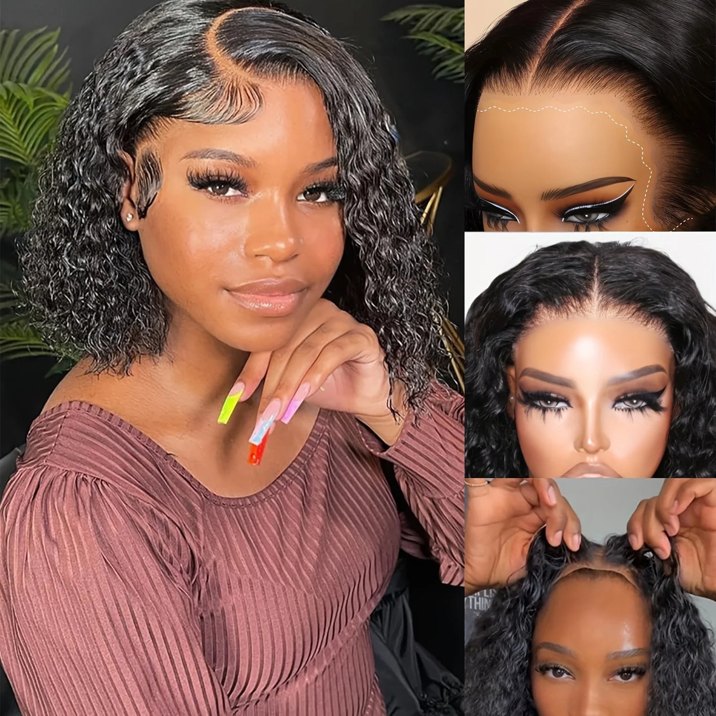 Fiumer Burmese Deep Wave Lace Front Human Hair Wig