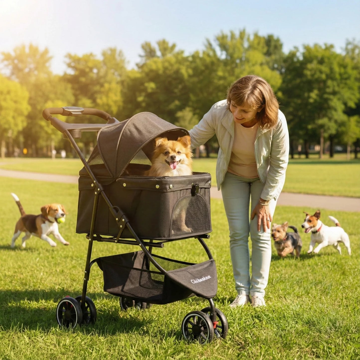 CHIHUAHUA 3 in 1 Pet Stroller With Removable Carrier