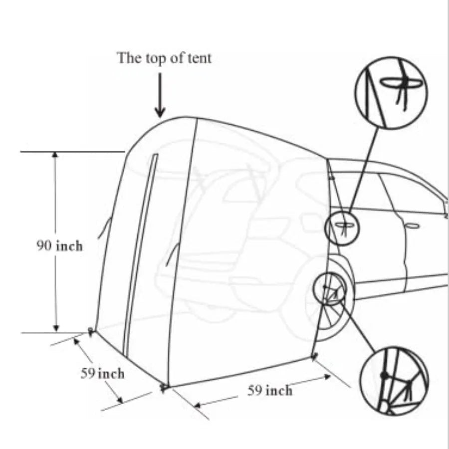 SUV Tailgate Shelter Tent Privacy Changing Room Waterproof