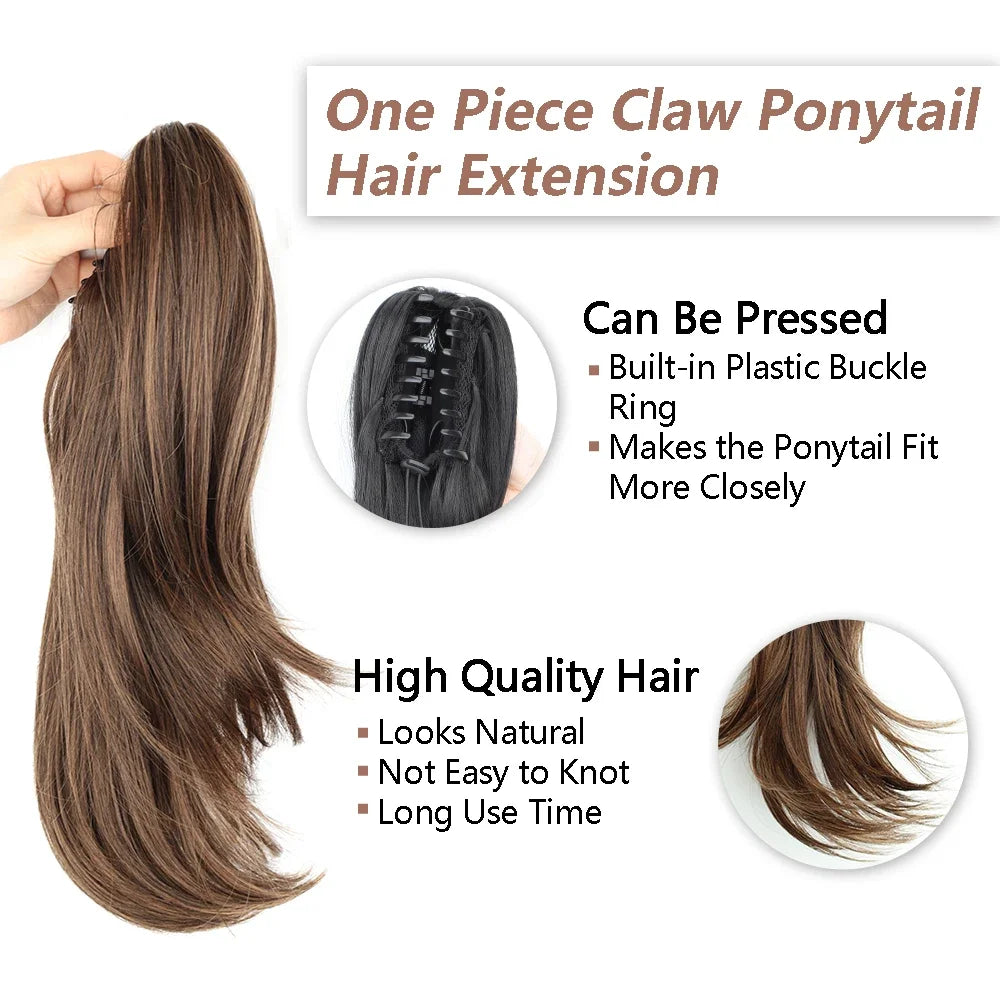 AZQUEEN Synthetic Claw Clip Ponytail Hair Extension Wavy Heat Resistant
