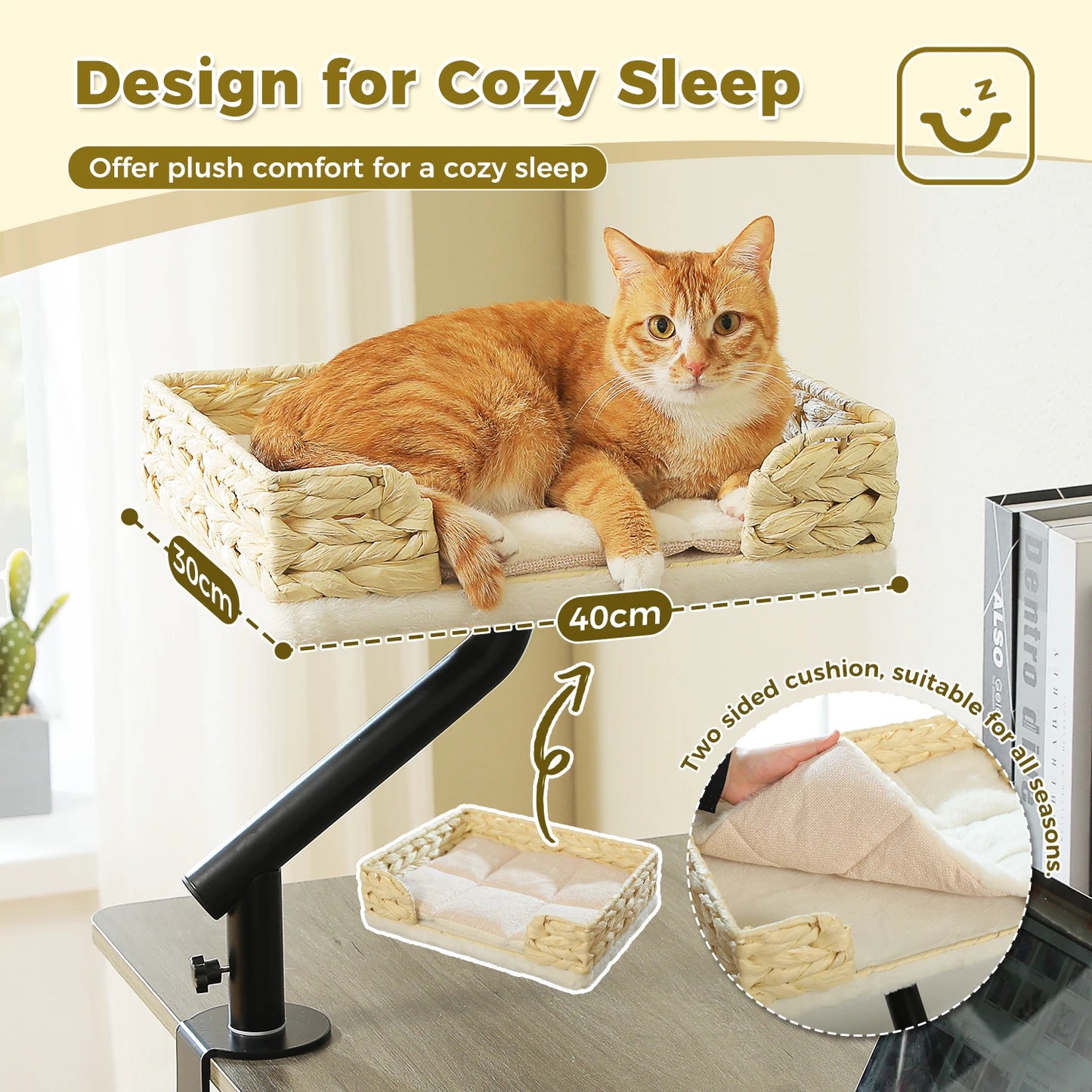 PAWZ Road Cat Desk Bed 360 Rotatable Stand Cozy Hammock