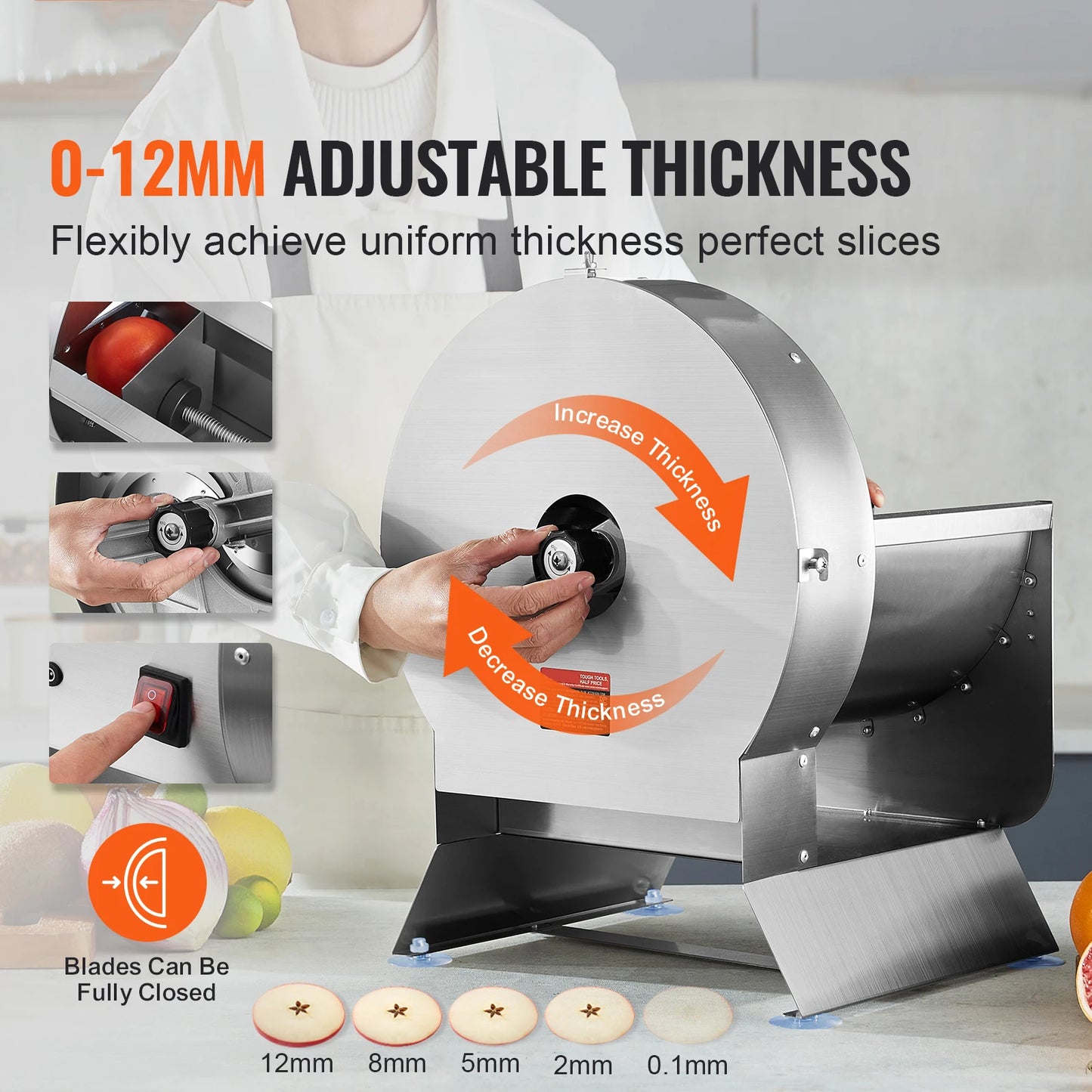 VEVOR Electric Vegetable Slicer With Adjustable Thickness