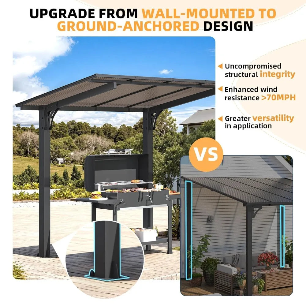 Outdoor Grill Gazebo Freestanding Heavy Duty Hardtop Carport Pergola