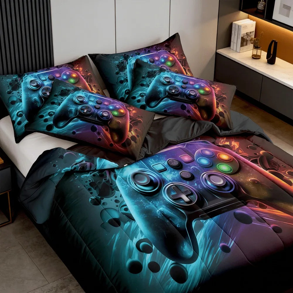 Game Controller Print Comforter Set Two Or Three Pieces Breathable Bedding