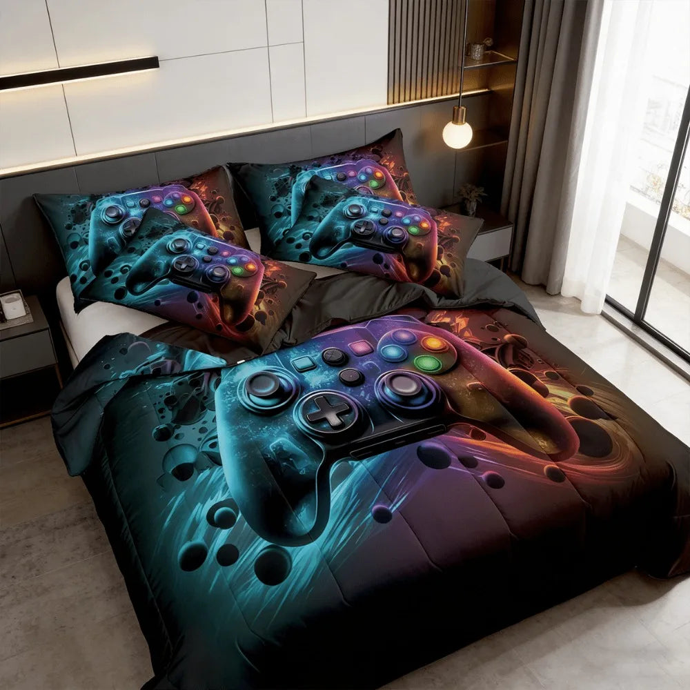 Game Controller Print Comforter Set Two Or Three Pieces Breathable Bedding