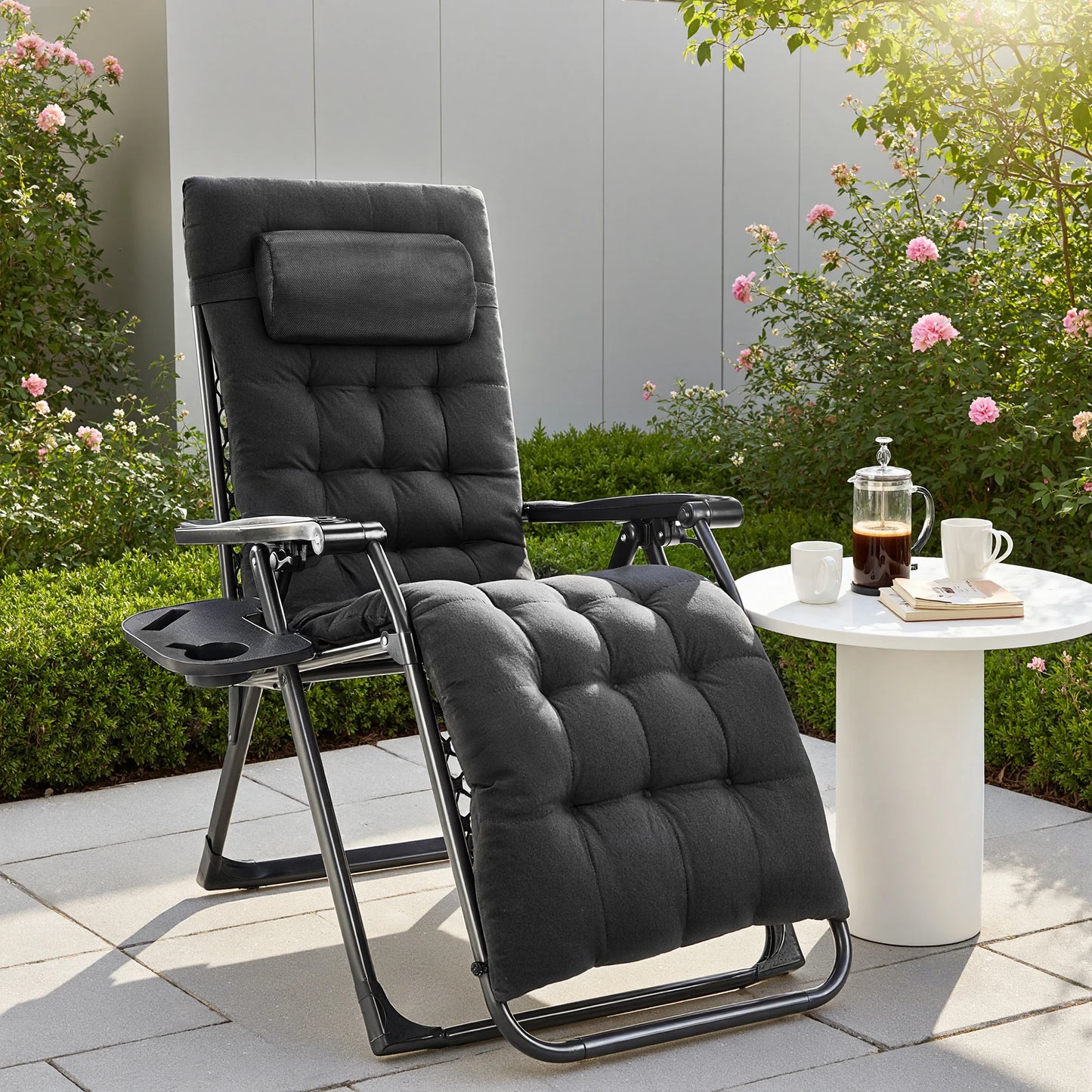 JHK Zero Gravity 2 Pack Portable Recliners With Cup Holders