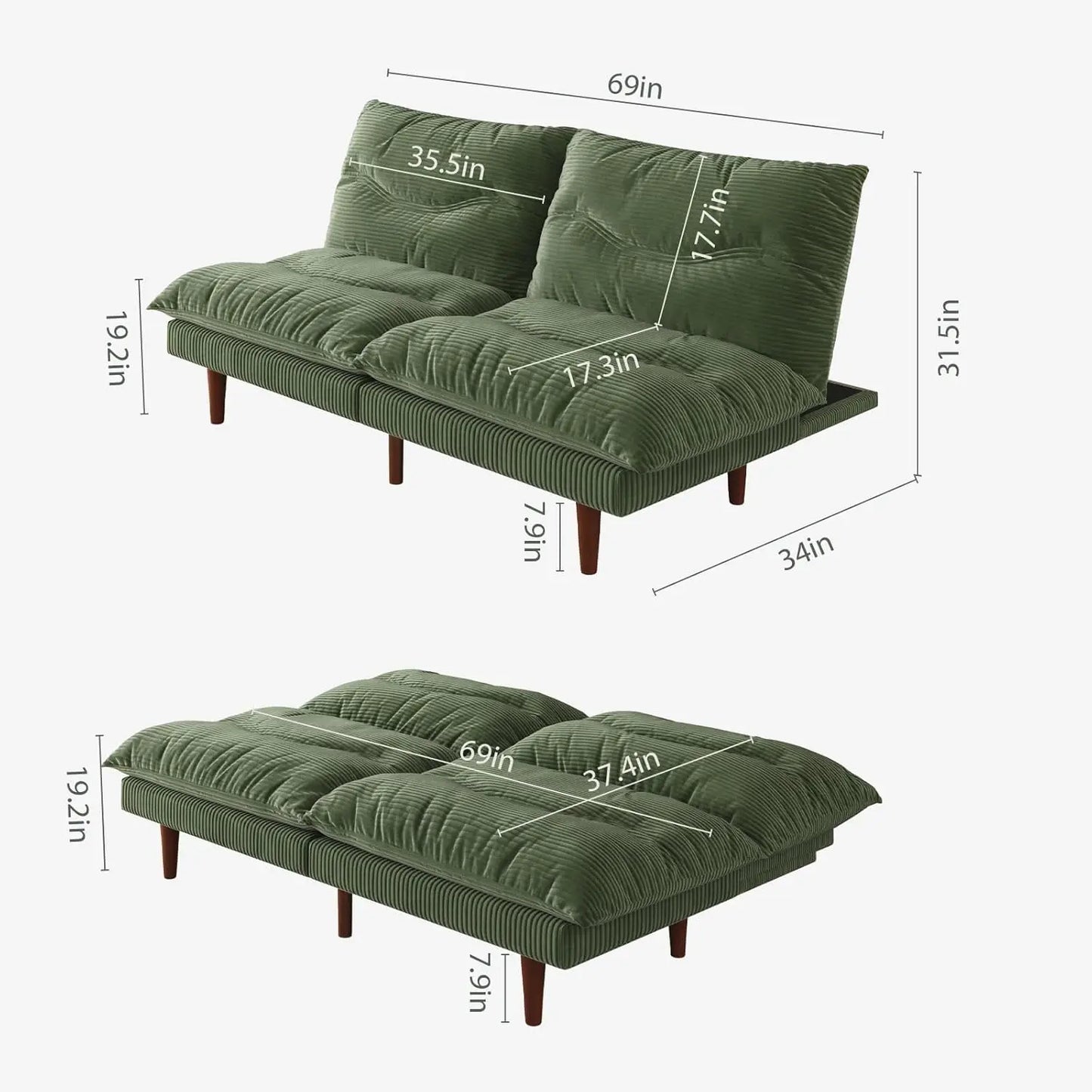 Compact Loveseat Modern Minimalist Sofa For Small Spaces