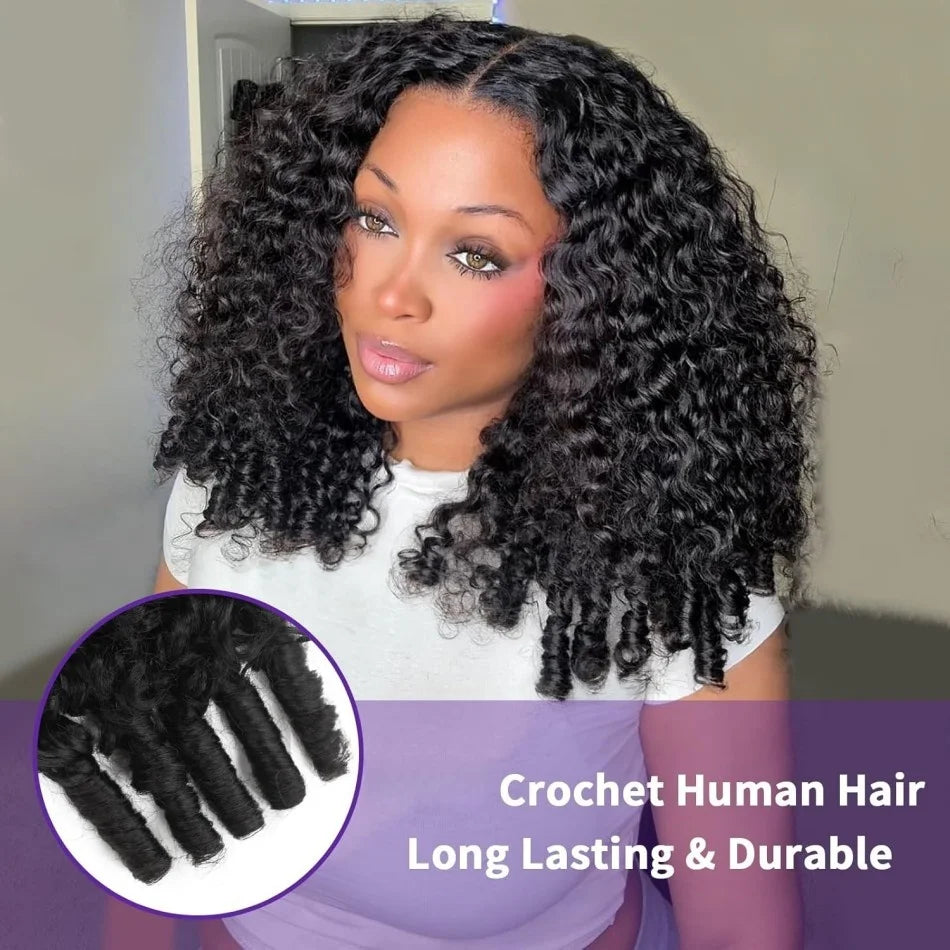 Smilegirl Burmese Curly Crochet Hair Remy Water Wave Bundles