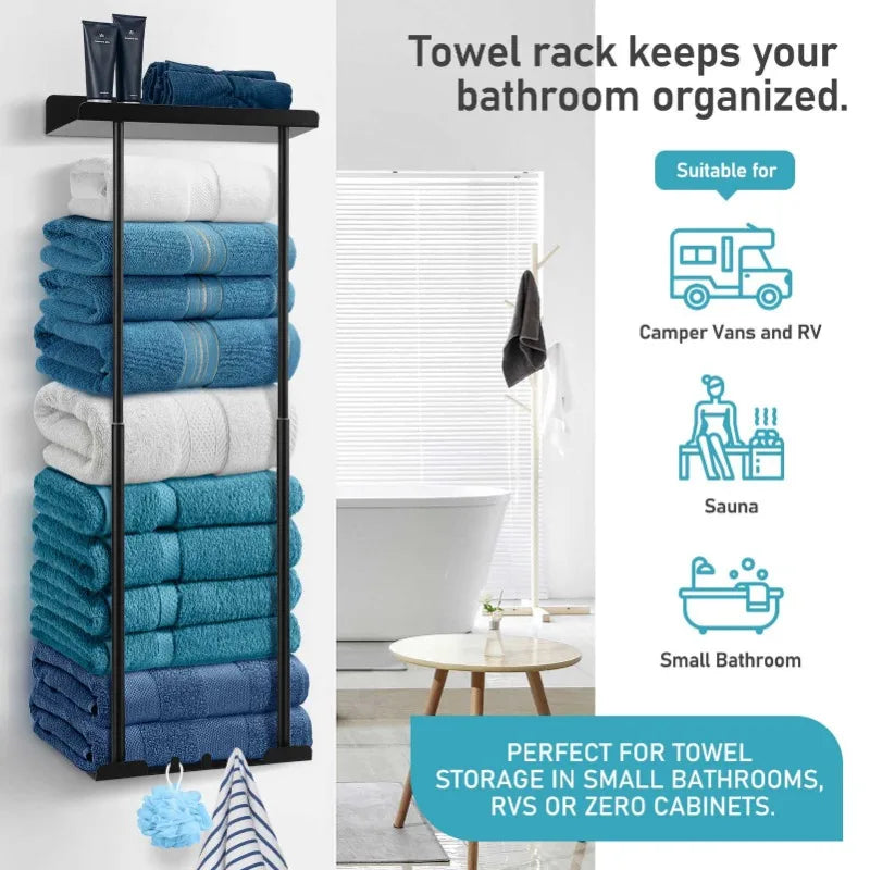 Stainless Steel Wall Mounted Towel Rack Double Arm