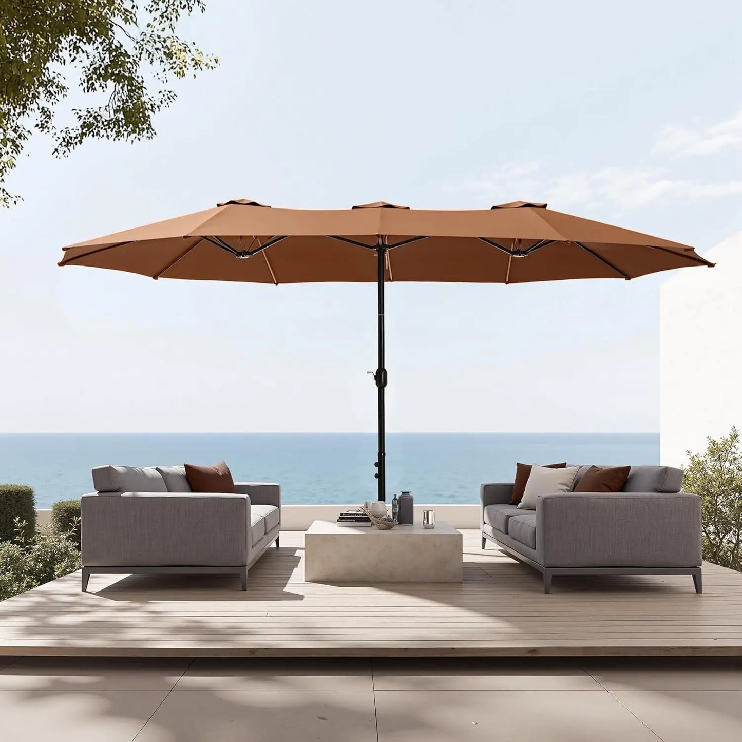 HUANZHUANG Patio Umbrella With Base Included Heavy Duty Market