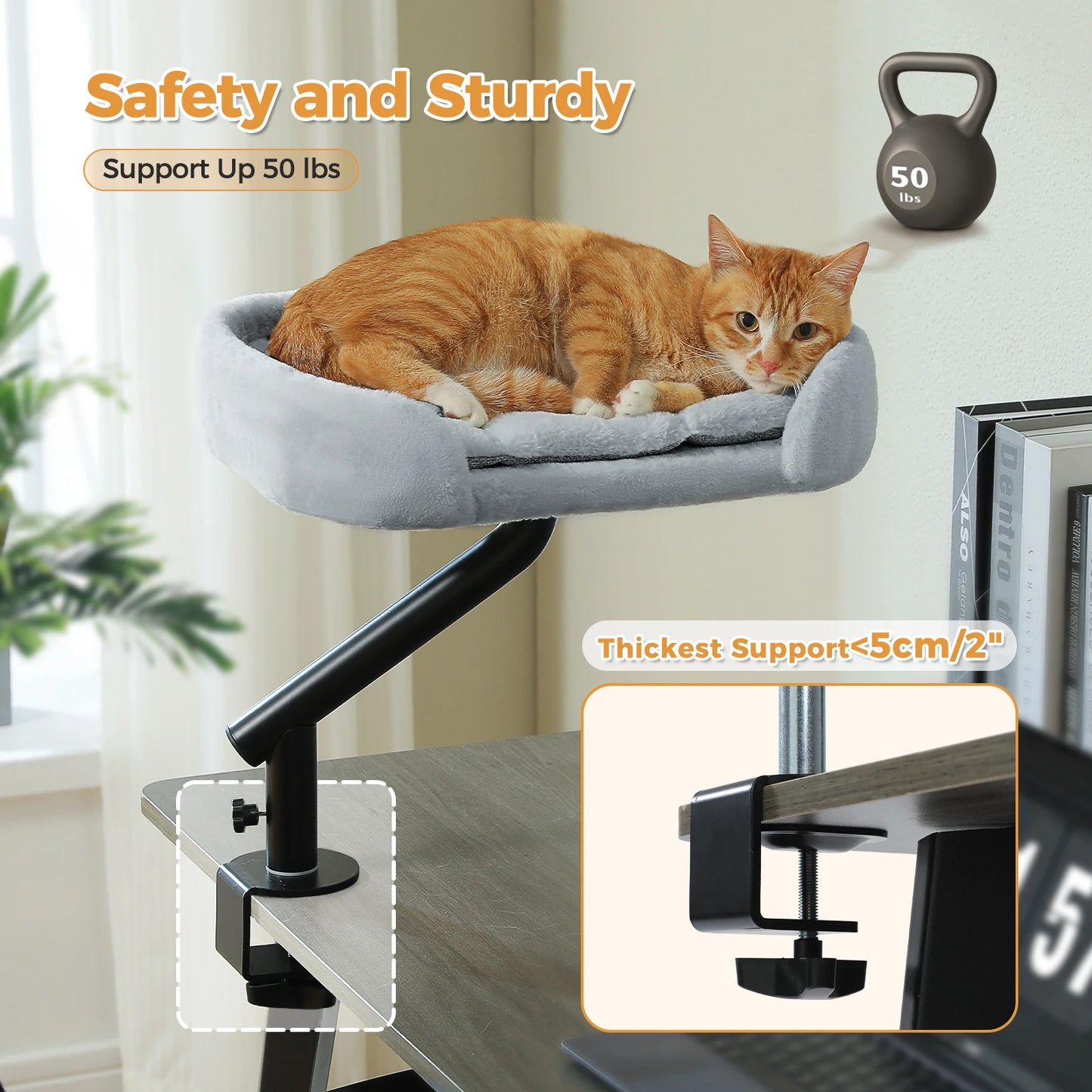 PAWZ Road Cat Desk Bed 360 Rotatable Stand Cozy Hammock