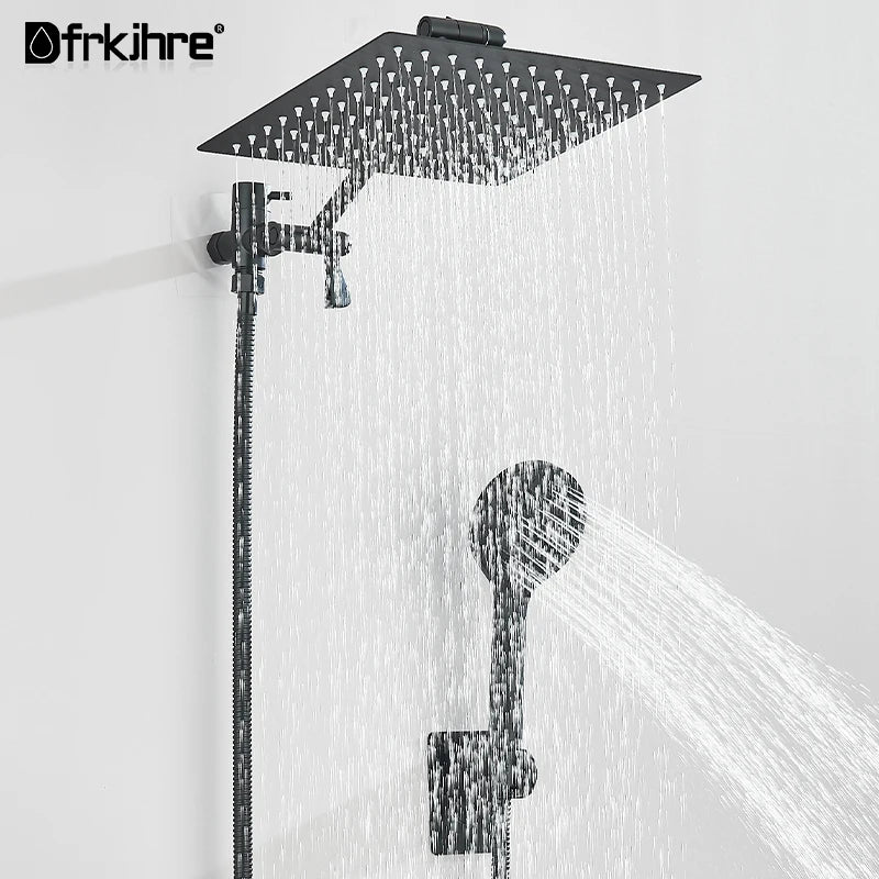 Dfrkjhre Concealed Shower Set With Rainfall Head And Long Hose