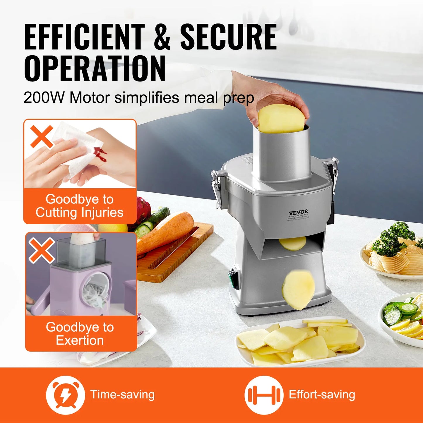 SucceBuy 4-in-1 Electric Vegetable Slicer And Chopper