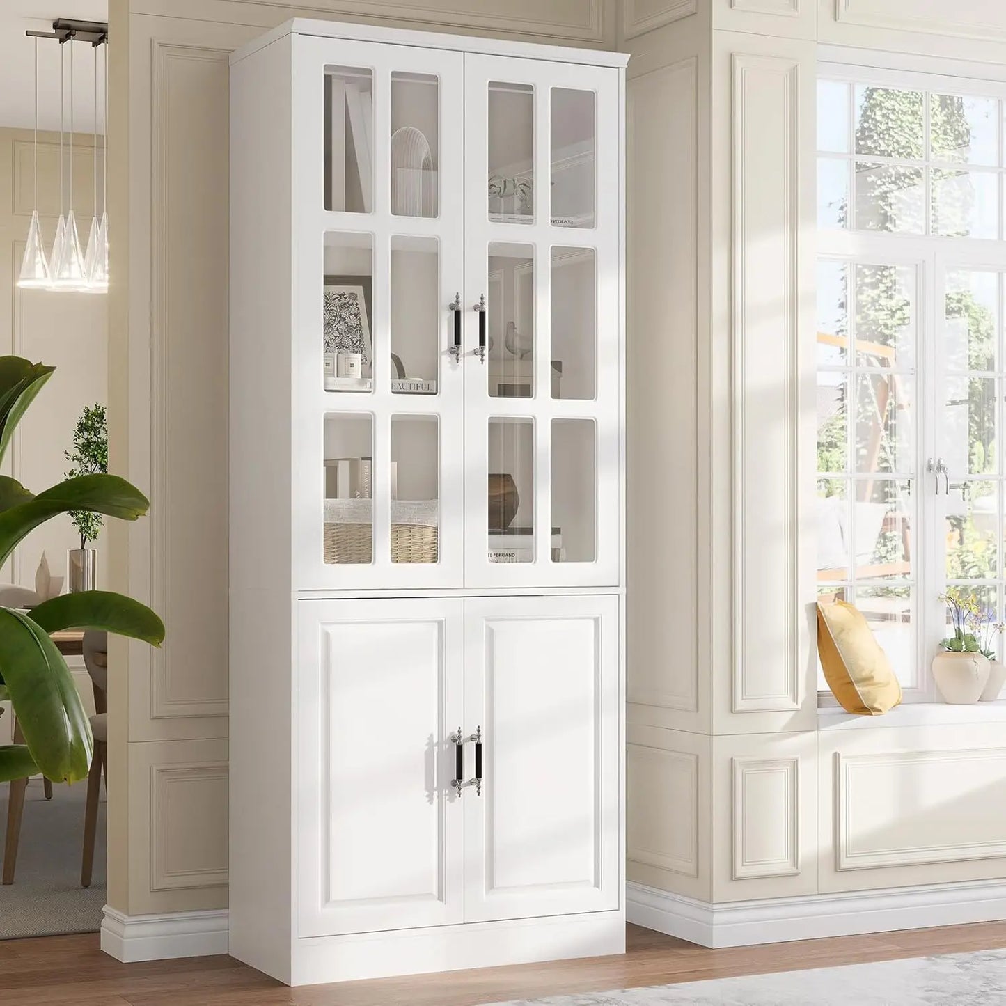 Guangbai Pantry Storage Cabinet With LED Lights