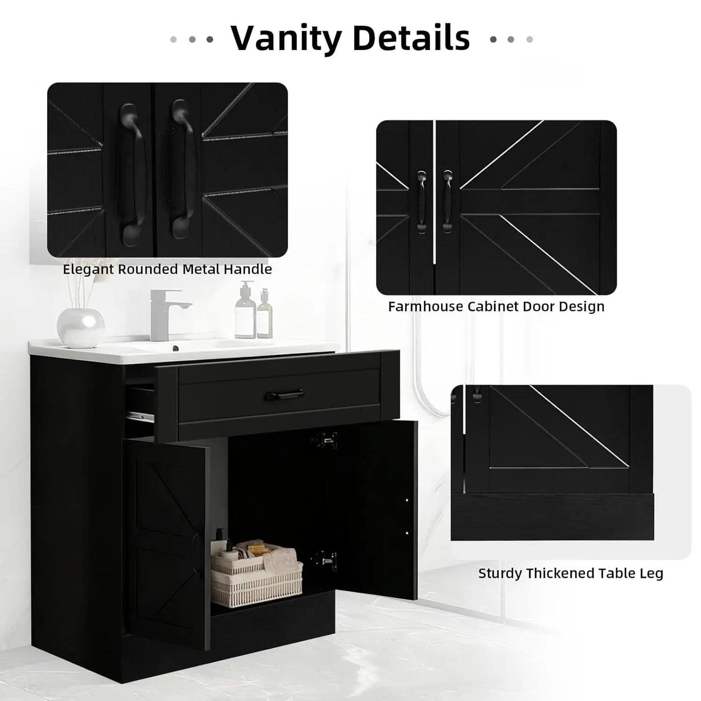 Farmhouse Bathroom Vanity With Sink And Barn Doors