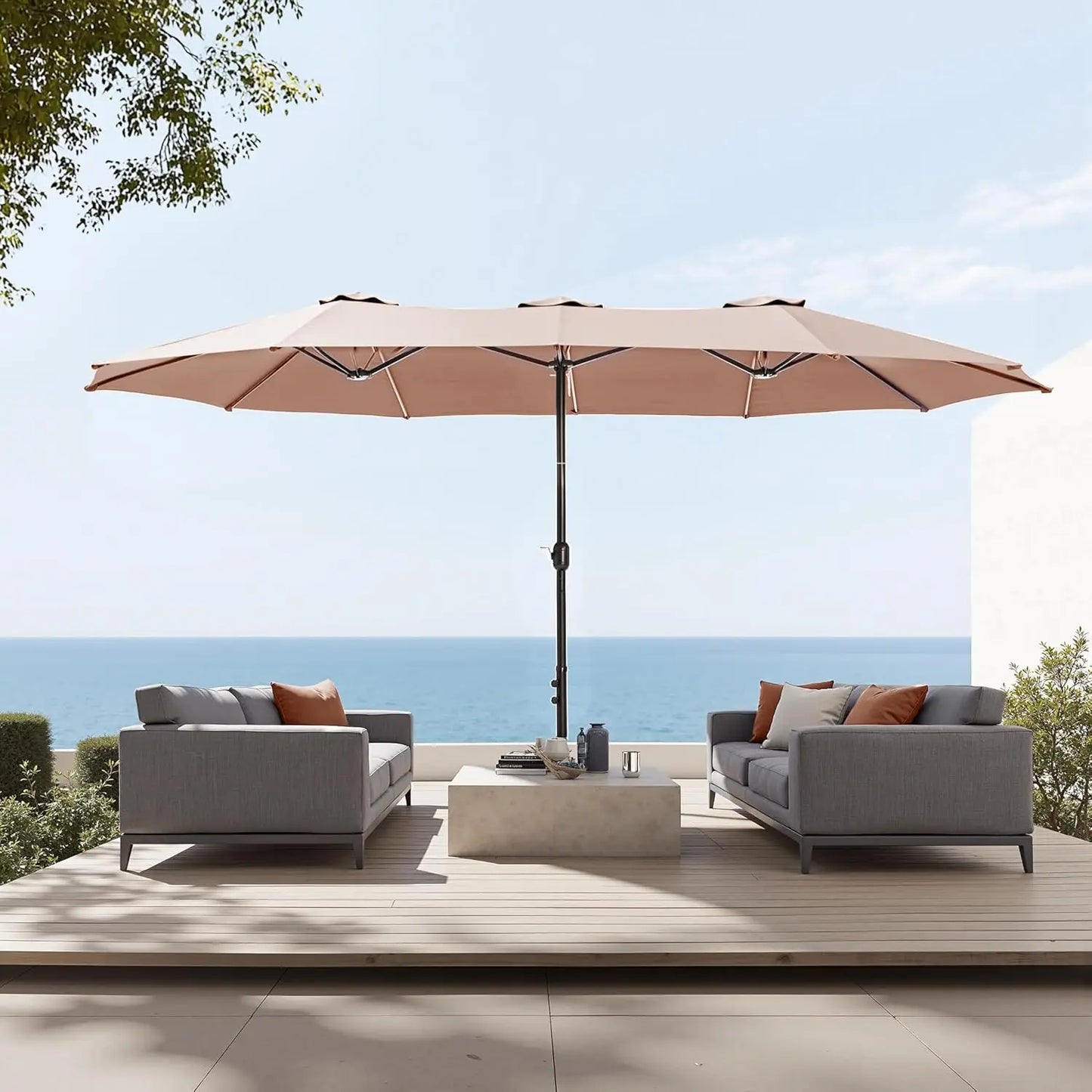 HUANZHUANG Patio Umbrella With Base Included Heavy Duty Market