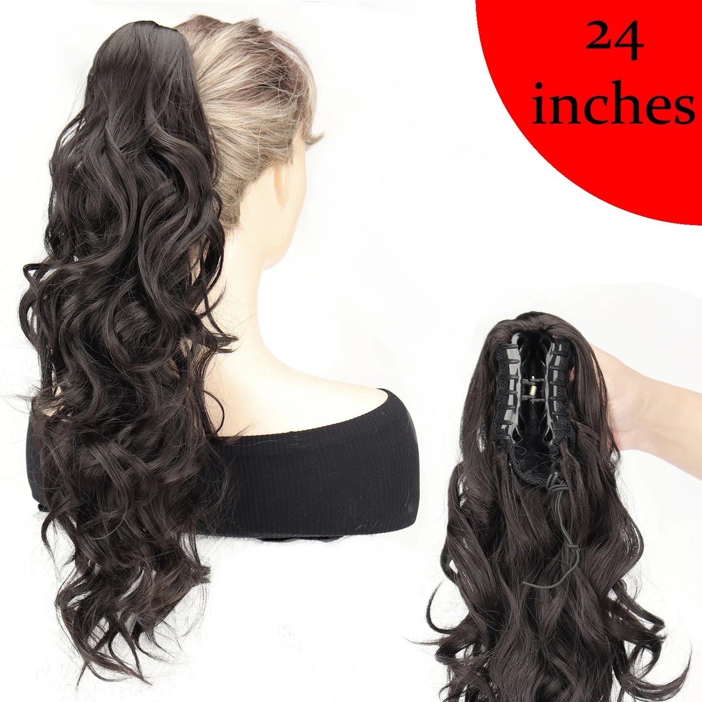AZQUEEN Synthetic Claw Clip Ponytail Hair Extension Wavy Heat Resistant