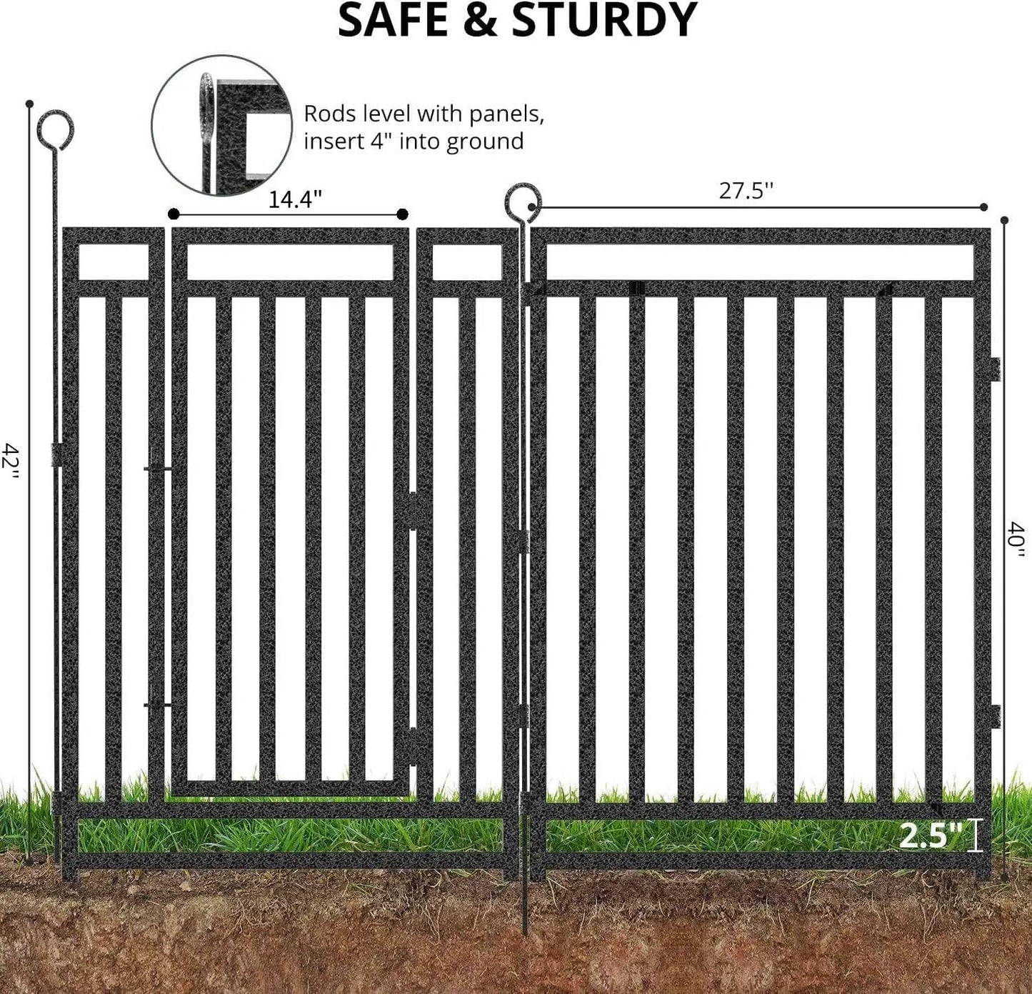 Rustproof Decorative Metal Garden Fence for Pets and Yard