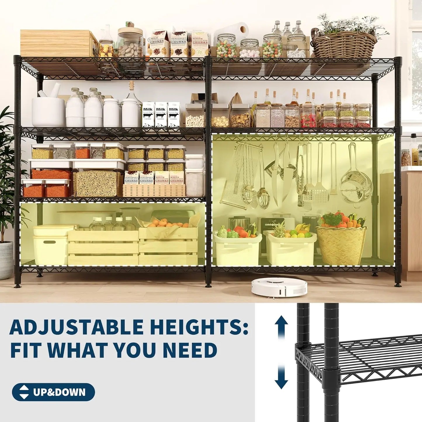 TWISTER.CK Heavy Duty Five Tier Metal Storage Shelves Garage Pantry