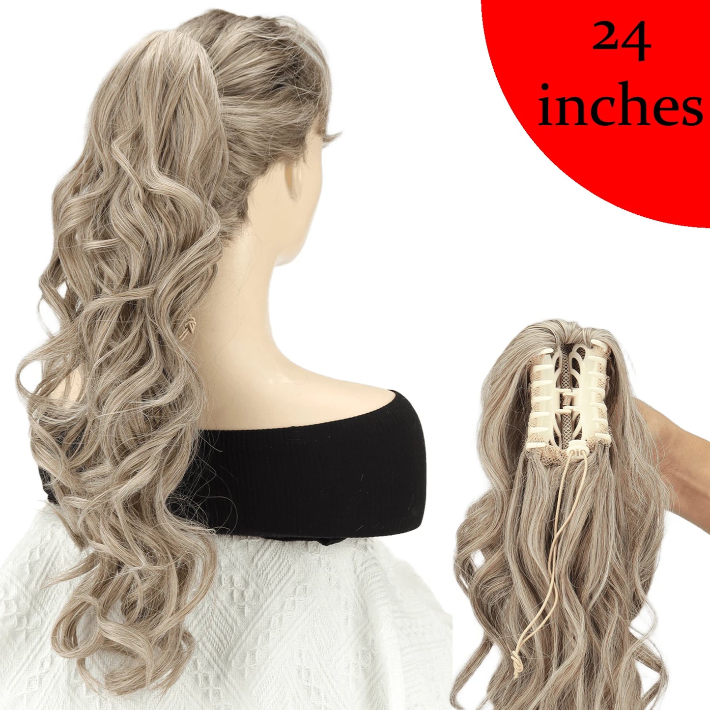 AZQUEEN Synthetic Claw Clip Ponytail Hair Extension Wavy Heat Resistant