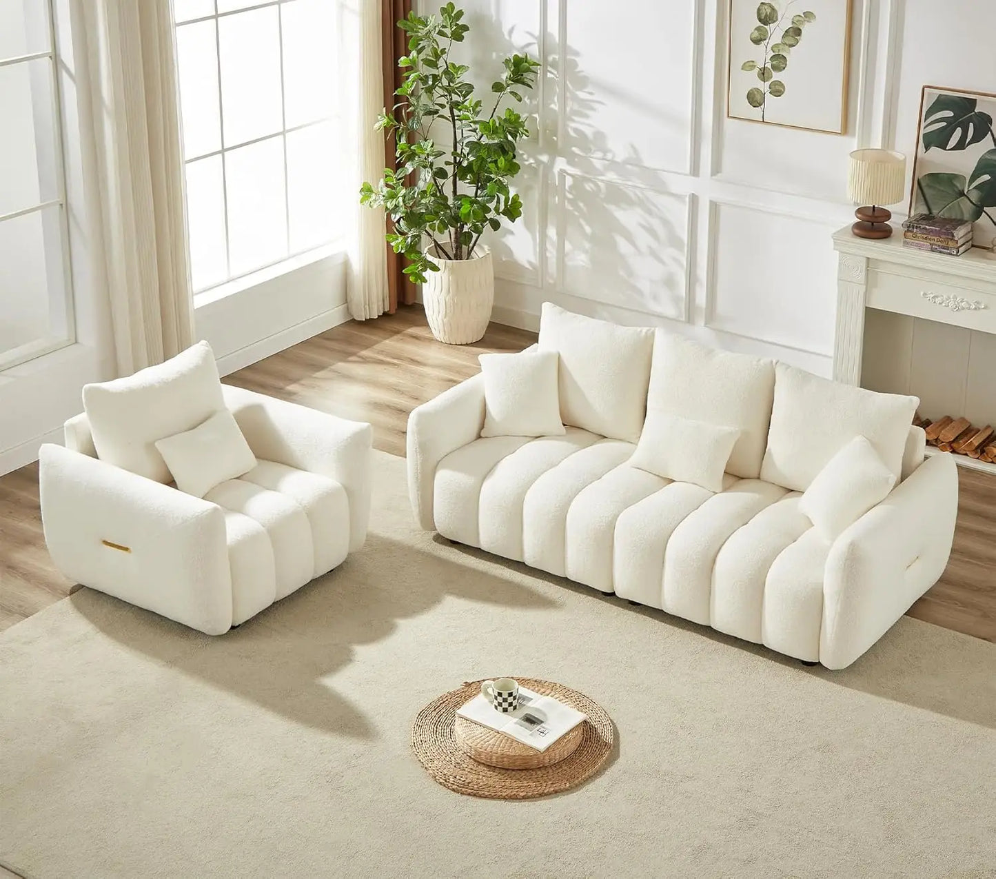 Teddy Sofa Set Of Three Cloud Boucle Modern Living Room