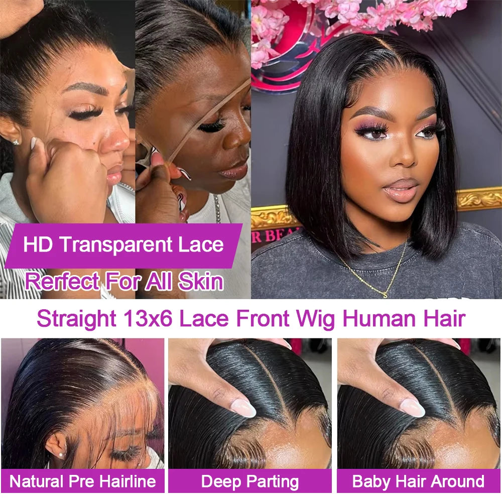 HJ WEAVE BEAUTY Short Bob Wig HD Lace Front