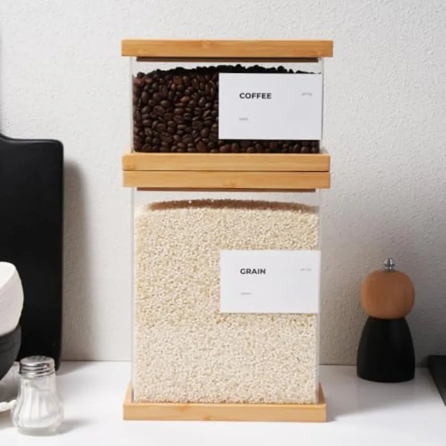 Apt 1101 Bamboo Food Dispenser Airtight Pantry Storage