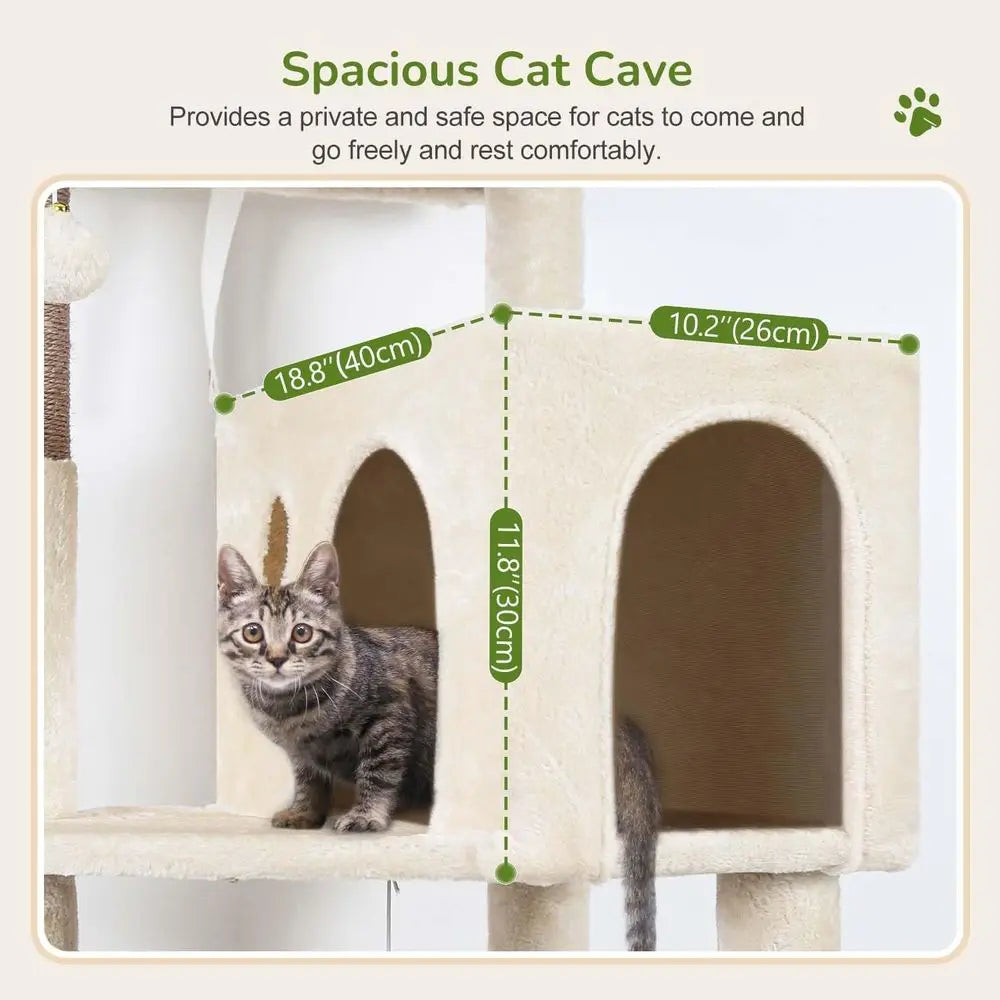 GloCat Cat Tree Tower With Scratching Post And Condo