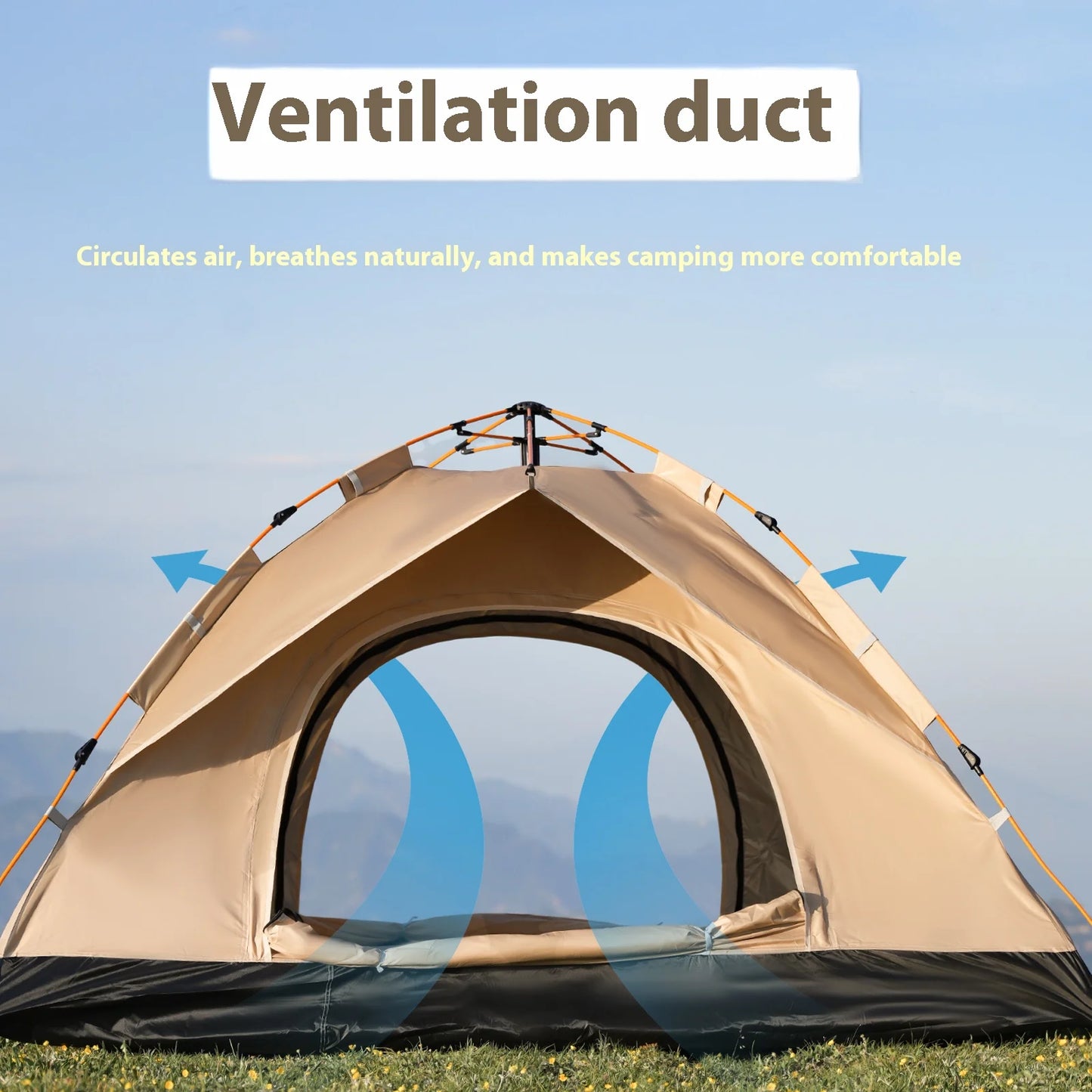 Pakicetus Instant Golden Tent Portable Sun Rain Shelter For Beach And Camping