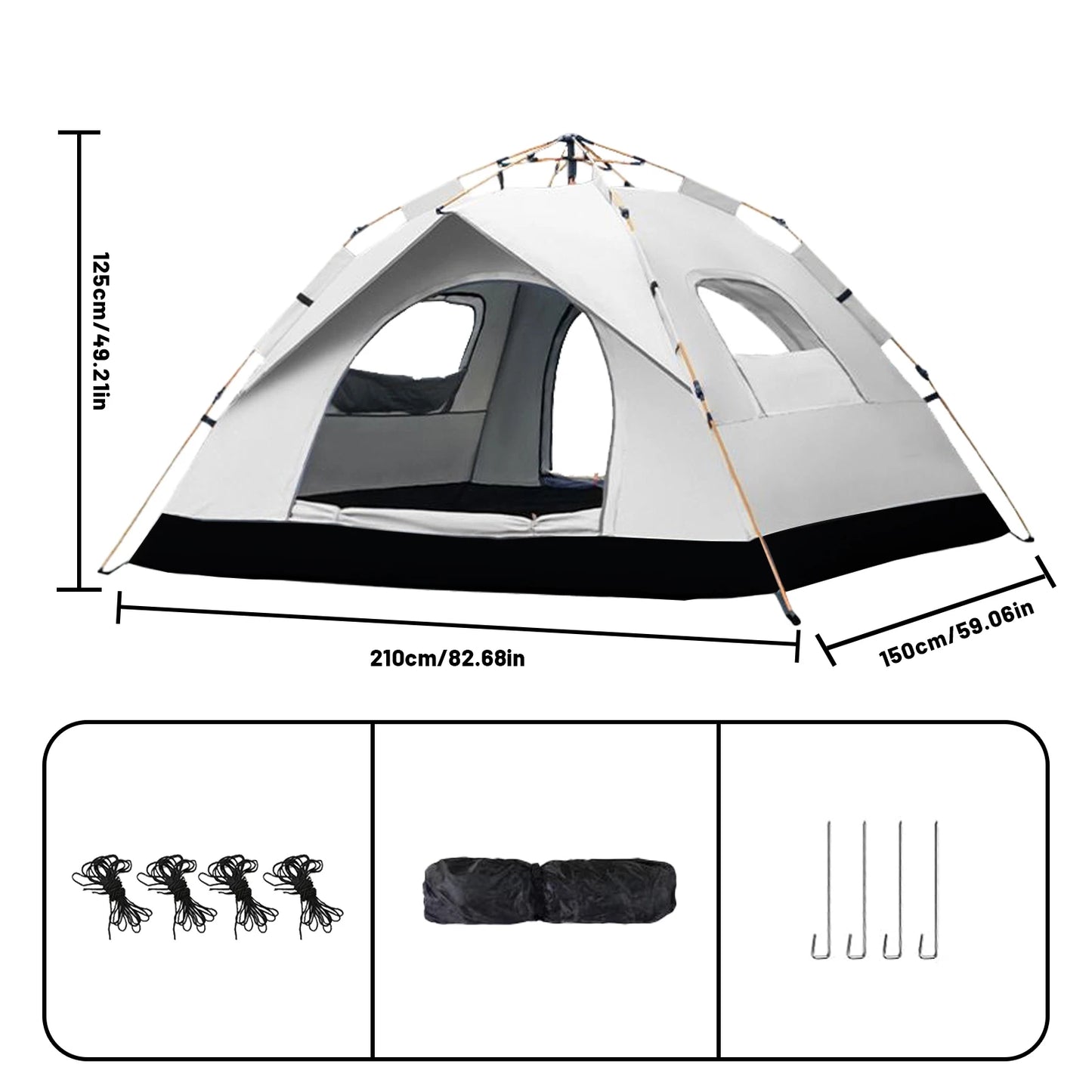 Pakicetus Small Auto Tent Quick 60 Second Setup Sunshade All Weather Portable