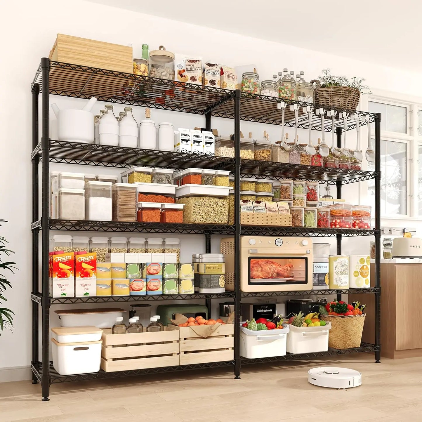 TWISTER.CK Heavy Duty Five Tier Metal Storage Shelves Garage Pantry