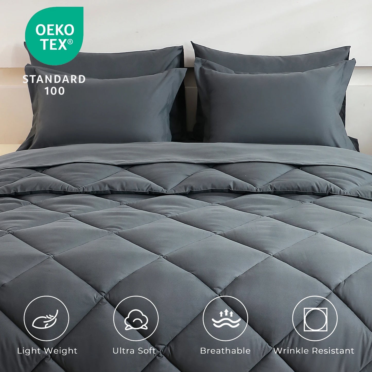 EasYum 7Piece Bedding Set Quilt Comforter and Sheets