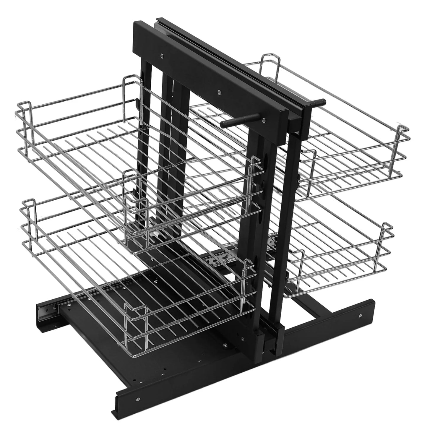 LAIMANEI Corner Pull Out Basket Double Layer Kitchen Cabinet Organizer