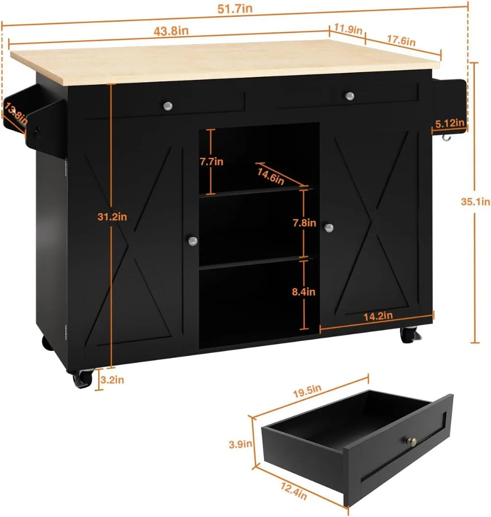 Kitchen Island On Wheels With Drop Leaf Countertop