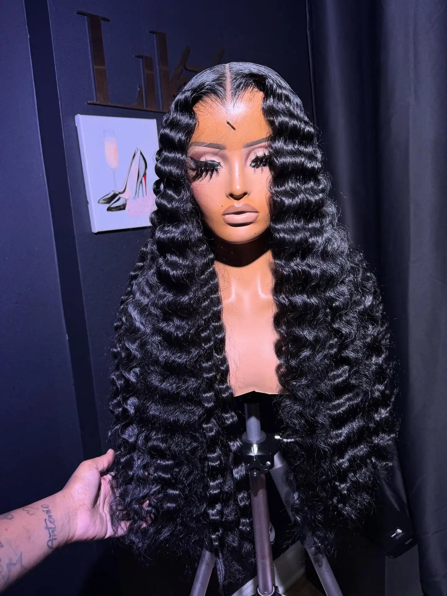 UVEOUS Remy Human Hair Deep Wave Lace Front Bob Wig