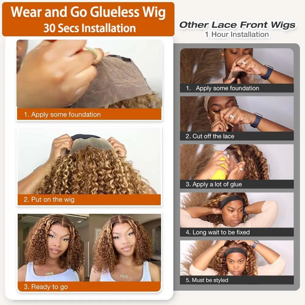 Inksoda Glueless Deep Wave HD Lace Front Wig Brazilian Hair