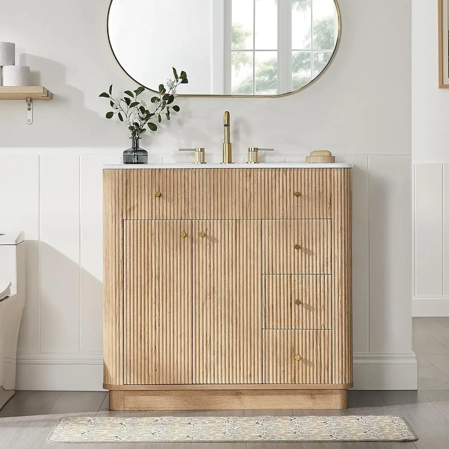 Modern Bathroom Vanity With Sink And Storage Cabinet
