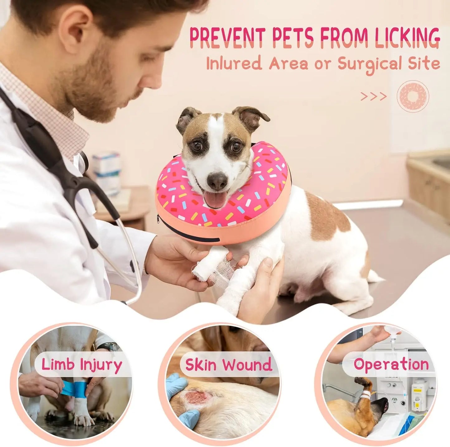 Inflatable Dog Cone Collar Alternative for Postoperative Recovery