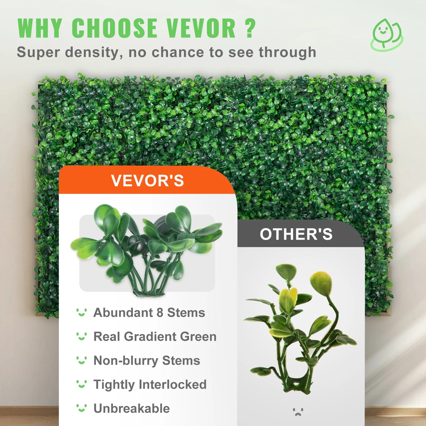 SucceBuy Artificial Boxwood Panels UV 24pcs Hedge Wall Backdrop