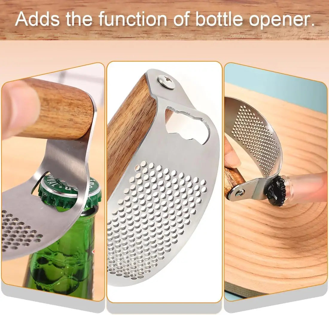 XMSJ Garlic Press Rocker Stainless Steel Ginger Crusher Mincer Squeezer