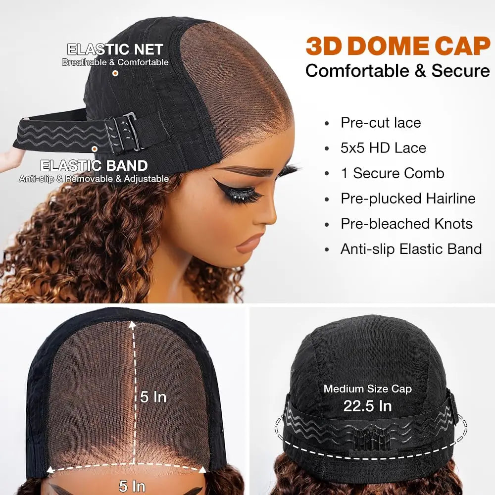 Inksoda Glueless Deep Wave HD Lace Front Wig Brazilian Hair