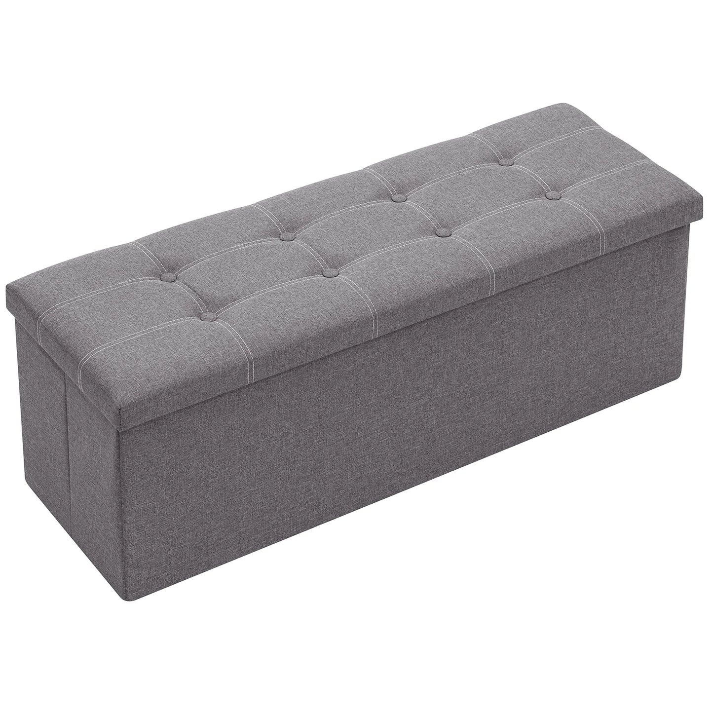 Hommpa Foldable Stool Ottoman Storage Bench For Living Room