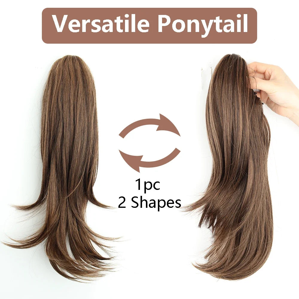 AZQUEEN Synthetic Claw Clip Ponytail Hair Extension Wavy Heat Resistant