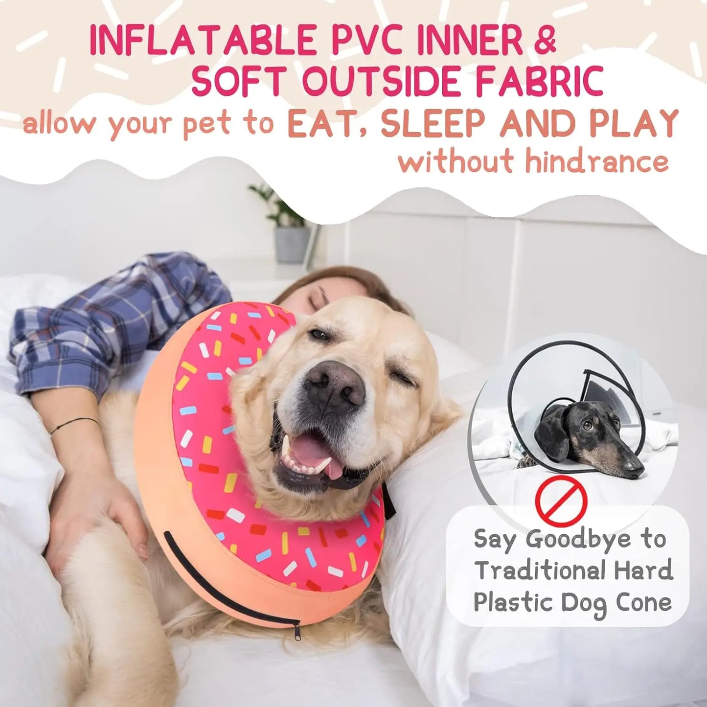 Inflatable Dog Cone Collar Alternative for Postoperative Recovery