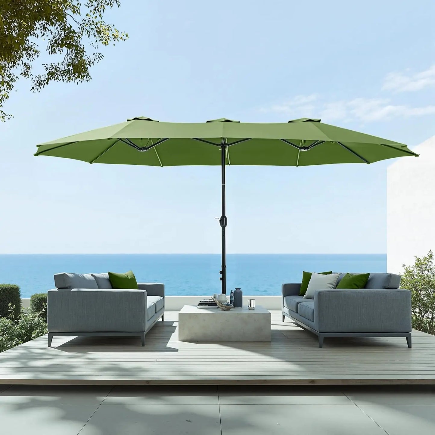 HUANZHUANG Patio Umbrella With Base Included Heavy Duty Market